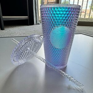 Starbucks white Textured Tumbler with Straw